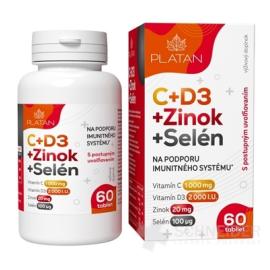 PLATAN Vitamin C+D+ZINC+SELENIUM 60 pcs