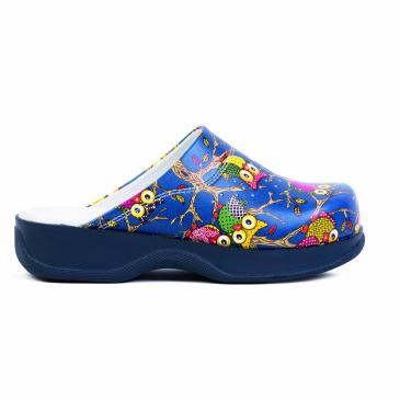 Carine DOUBLE, Medical shoes with perforation NT 056, owl/blue sole, size 39