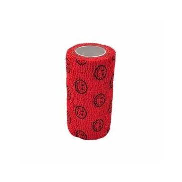 StokBan Self-adhesive bandage 10x450cm, red with emoji