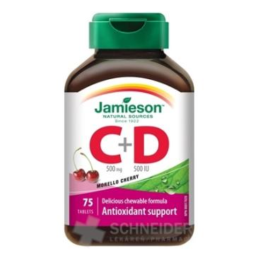 JAMIESON VITAMÍNY C a D čerešňa 500 mg/ 500 IU