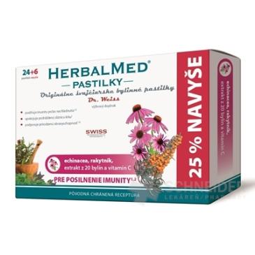 Herbalmed pastilky - echinacea, rakytník, 20 bylín, vit. C 24+6 past.