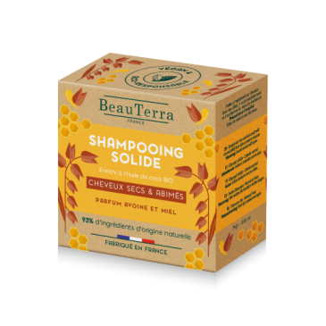 BeauTerra - solid shampoo with oat extract and honey for damaged hair