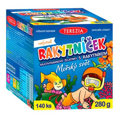 RAKYTNÍČEK multivitamínové želatínky s rakytníkom MORSKÝ SVET 140 ks