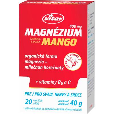 Vitar Magnézium Mango 400 mg + vit. C a B6