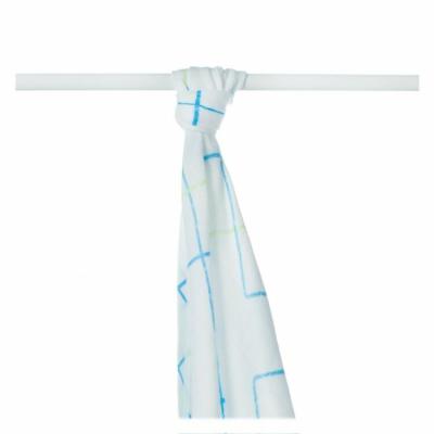 XKKO BMB Bamboo towel Cyan Squares, 90x100, (1pc)