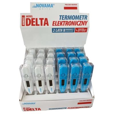 NOVAMA White Delta Digital thermometer with measurement in 60 seconds, 24 pcs with display