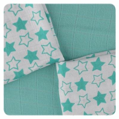 XKKO Bamboo napkins 30x30 - Little Stars Turquoise Mix (9 pcs)