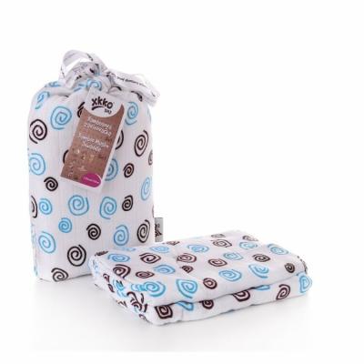 XKKO BMB swaddle - towel, 120x120 - Cyan Spirals