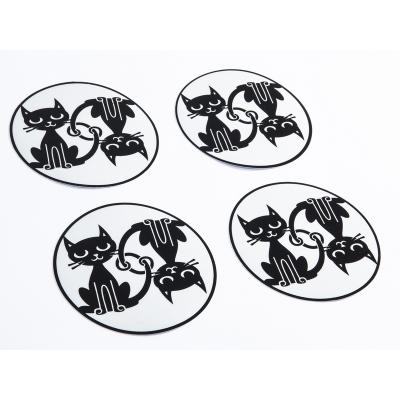Pogu Reflective stickers for stroller wheels, Cats, set - 4 pcs
