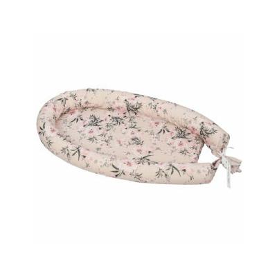 YOSOY Baby nest made of 100% bamboo, 30x65 cm, FLOWERS ON THE BEIGE