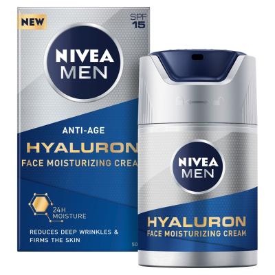 NIVEA Men Hyaluron Moisturizing skin cream against wrinkles OF 15, 50 ml