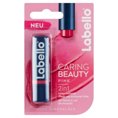Labello Caring Beauty Pink colored lip balm, 4,8 g