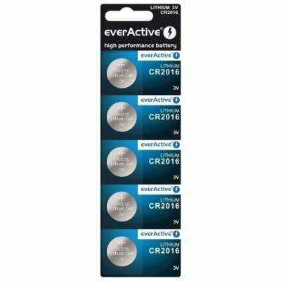everActive CR2016, Button alkaline lithium batteries 3V, 5 pcs