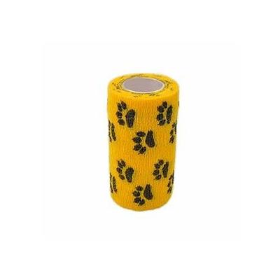 StokBan Self-adhesive bandage 10x450cm, yellow with paws