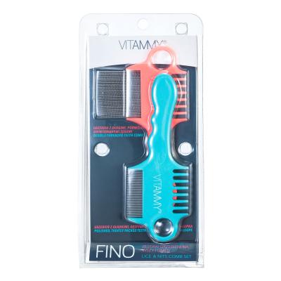 VITAMMY FINO Lice and nit comb set, orange/turquoise