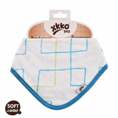 XKKO BMB  Squares&amp;Circles - Slintáčik/Šatka, Cyan Squares (1ks)