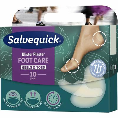 Salvequick Foot Care Blister Plaster for blisters, 10 pcs