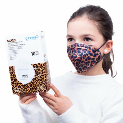 Carine FFP2 NR FM002 10 pcs Children's filter half mask category III, leopard
