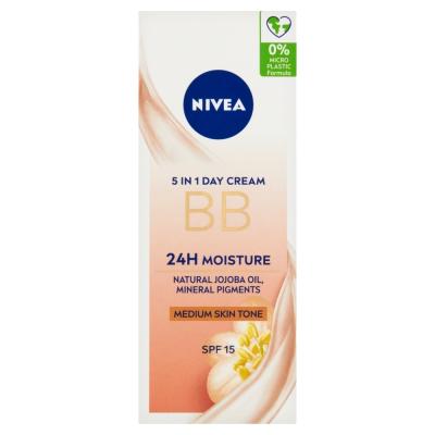 NIVEA Nivea® Skrášľujúci hydr. denný BB krém 5v1 pre stredný až tmavší odtieň  OF15, 50ml