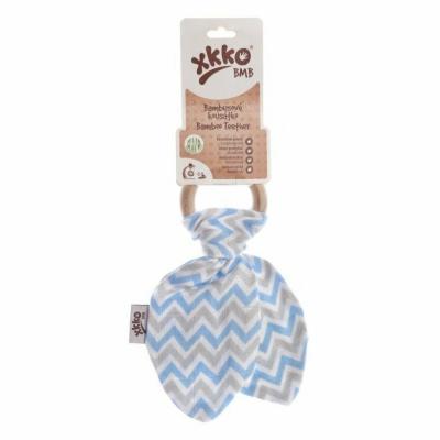 XKKO BMB Teether Leaves - Chevron Baby Blue