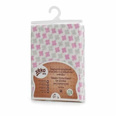 XKKO BMB Tarpaulin with rubber for stroller 50x70, Baby Pink Cross