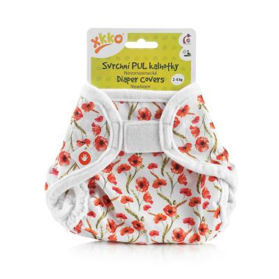 XKKO Diaper top pants, Newborn - Red Poppies