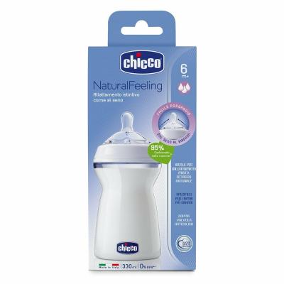 Chicco Natural Feeling detská dojčenská fľaša 330ml, od 6m+