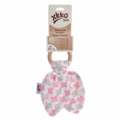 XKKO BMB Teether Leaves - Baby Pink Cross