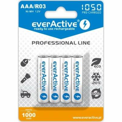 everActive PROFESSIONAL LINE R03 / AAA, Rechargeable Ni-MH 1050 mAh batteries, 4 pcs