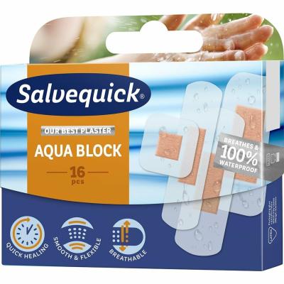 Salvequick Aqua Block Náplasť urýchľujúca hojenie, vodeodolná, 16 ks