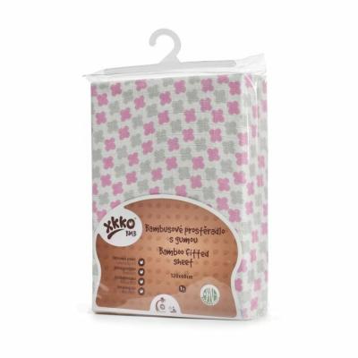XKKO BMB Sheet with rubber for the crib 120x60, Baby Pink Cross