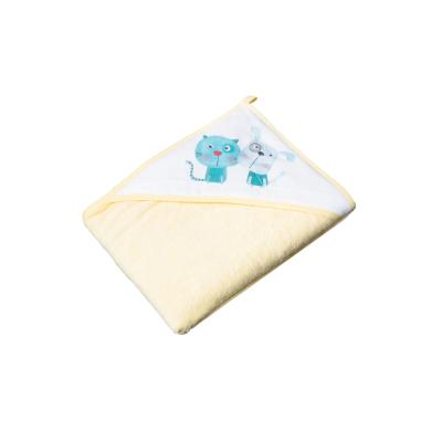 Tega Baby TEGA BABY Towel with hood Dog and cat 100x100cm 100% cotton yellow