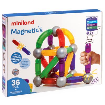 Miniland Magnetics, Magnetic construction set, 36-piece set, 3-6 years,