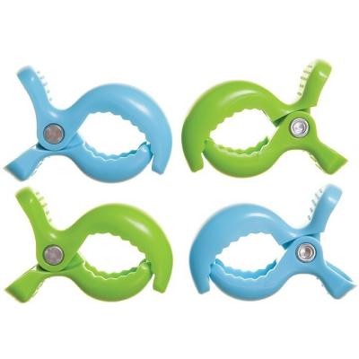 Dreambaby Stroller clips, 4 pcs, green/blue