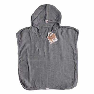 XKKO BMB Colors Bamboo poncho, silver, large. 1, 1-2 years