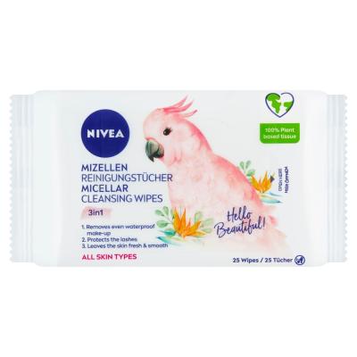 NIVEA Nivea® Micellar Biodegradable Micellar cleansing facial wipes 3 in 1, 25 pcs