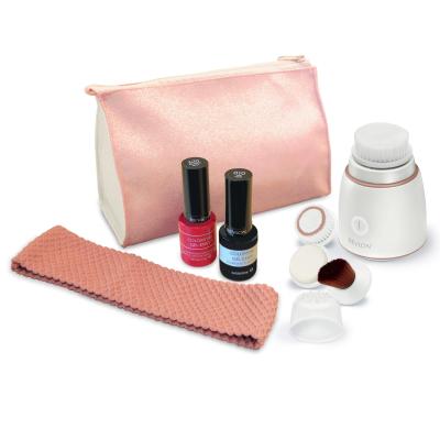 REVLON RVSP3538 Gift set Sonic facial brush, headband, polishes and toiletry bag.