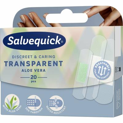 Salvequick Aloe Vera Transparent waterproof and healing patch, 20 pcs