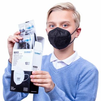 Carine FFP2 NR FM002 10 pcs Children's filter half mask category III, black