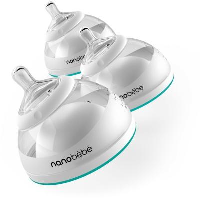 Nanobébé Bottle for feeding / milk storage, 150ml, from 0m+, turquoise, 3 pcs