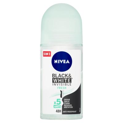 NIVEA Black &amp; White Invisible Fresh Guľôčkový antiperspirant, 50 ml