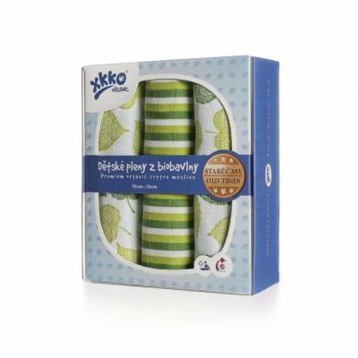 XKKO Organic Bavlnené plienky Staré časy - Lipa, 70x70,  (3ks)