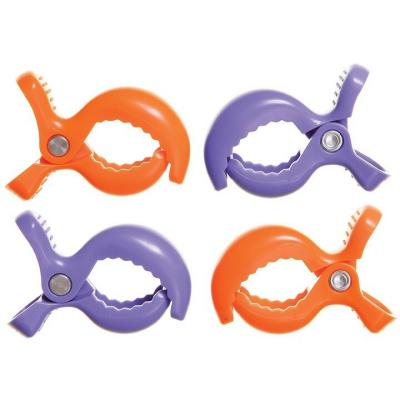 Dreambaby Stroller clips, 4 pcs, purple/orange