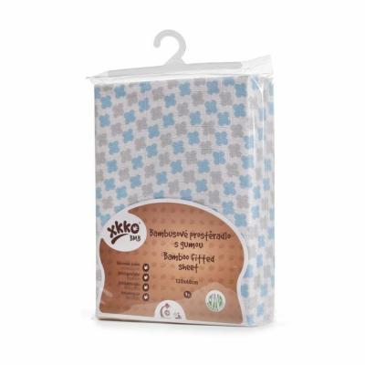 XKKO BMB Sheet with rubber for the crib 120x60, Baby Blue Cross