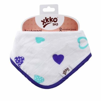 XKKO BMB Hearts&Waves - Bib/Scarf, Ocean Blue Hearts (1pc)