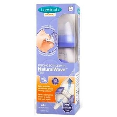 LANSINOH Baby bottle with NaturalWave pacifier