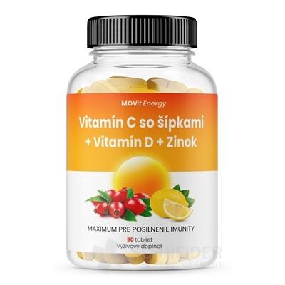 MOVit Vitamín C 1200 mg so šípkami + D + Zinok