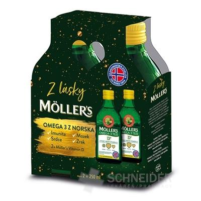 Möller's Omega 3 D+ Rybí olej Citrón DUO balenie 2x250ml