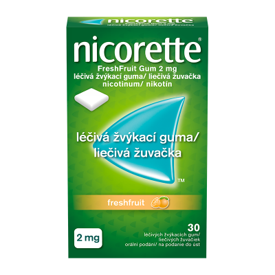 Nicorette® FreshFruit Gum 2 mg liečivá žuvačka