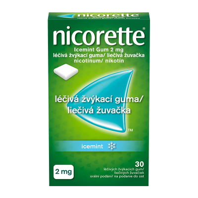 Nicorette® Icemint Gum 2 mg, medicated chewing gum